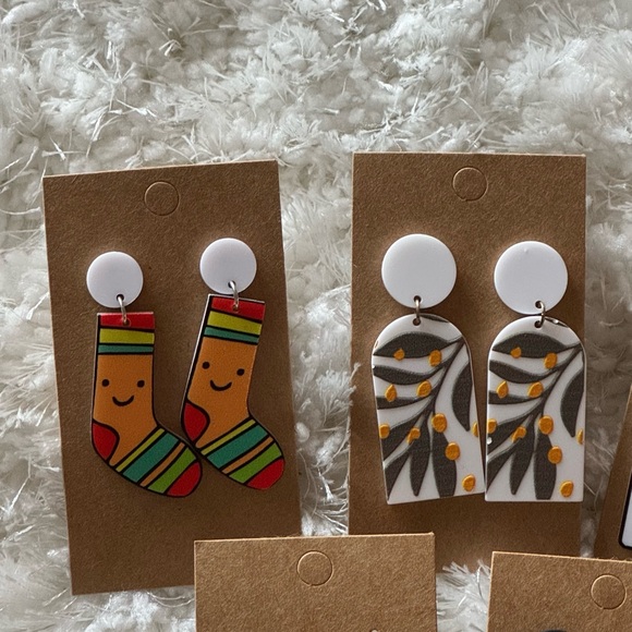 Funny earrings set of 3 pairs new - Picture 2 of 2